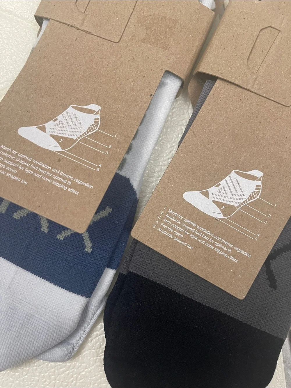 On Running Low Sock Duo - White & Blue and Black & Gray